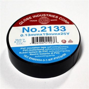 GLOBE TAPE 2133 Электроизоляционная лента ПВХ огнестойкая, цвет черный, толщина 0,13мм